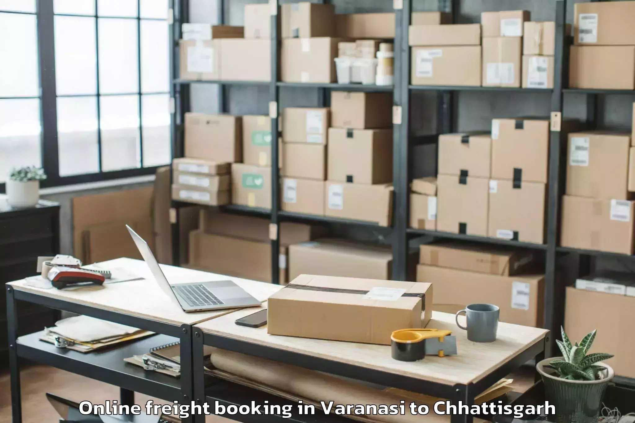 Book Varanasi to Saraipali Online Freight Booking